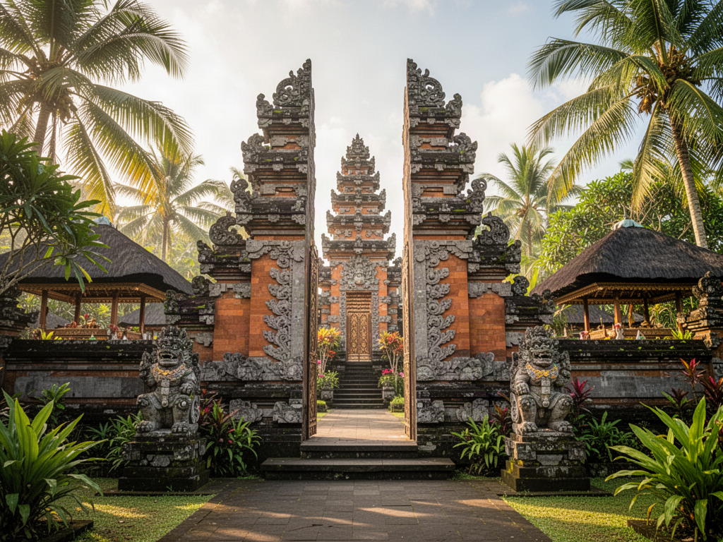 Balinese temple and cultural scenery