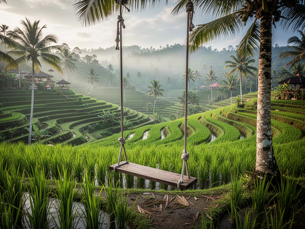 Bali highland and rice terrace scenery